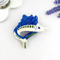 Jumping Garfish Acetate Hair Claw Clip, Marlin Hair Clip: Blue
