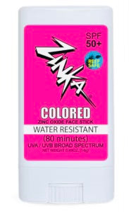 Zinka sunscreen PINK SPF 50+ colored Zink Oxide face stick