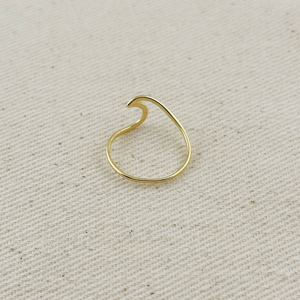 18k Gold Filled Wave Ring: 7.5