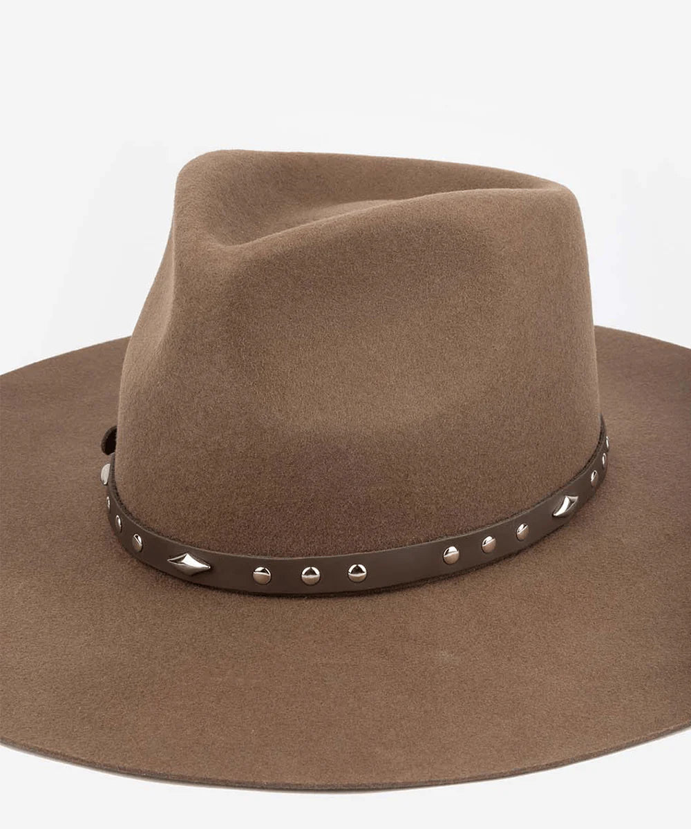 Gigi Pip Studded Leather Band Chocolate