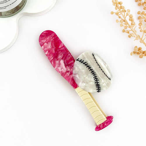 Baseball Glove Hair Clip & Baseball Bat Acetate Hair Clip: E