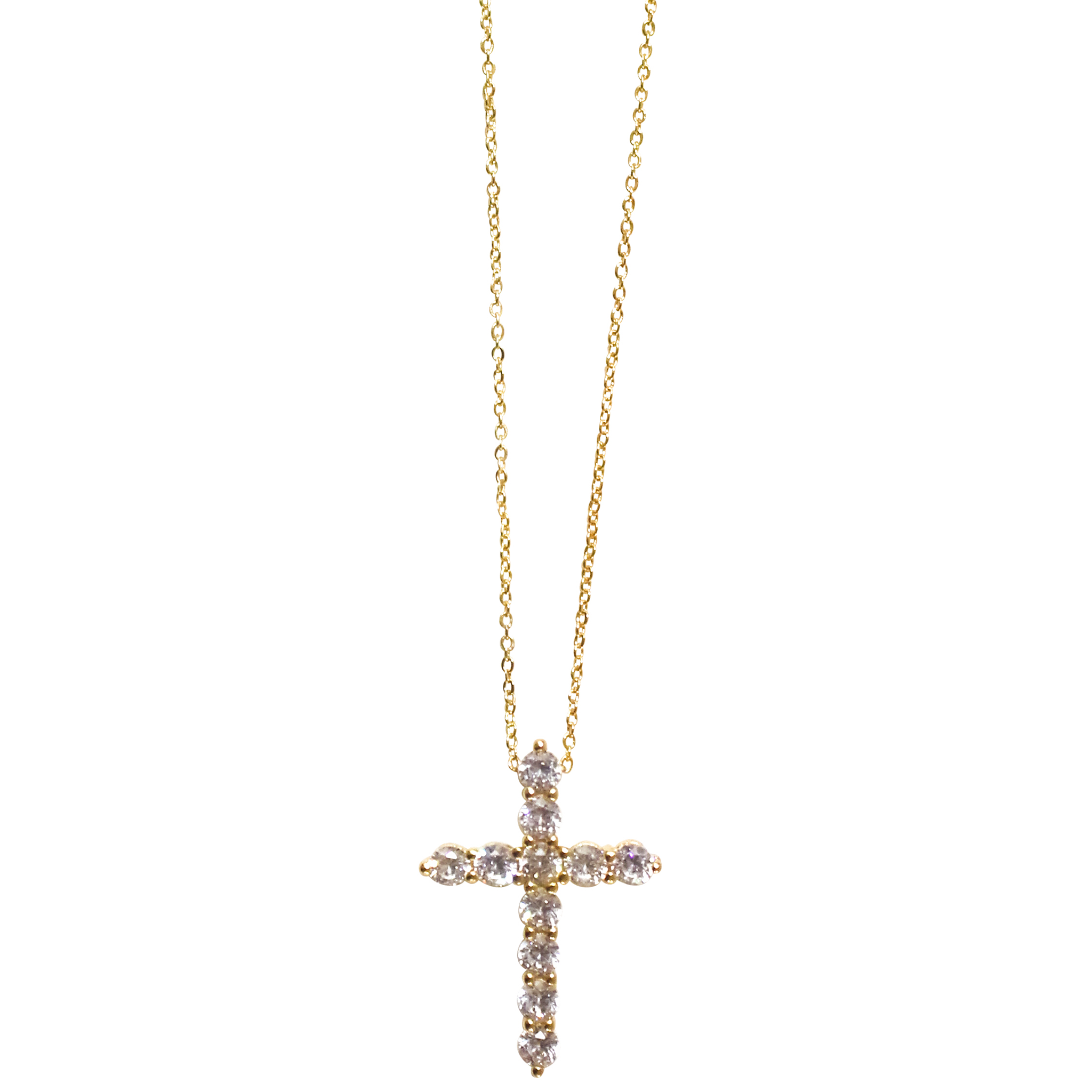 CZ Cross Charm Necklace