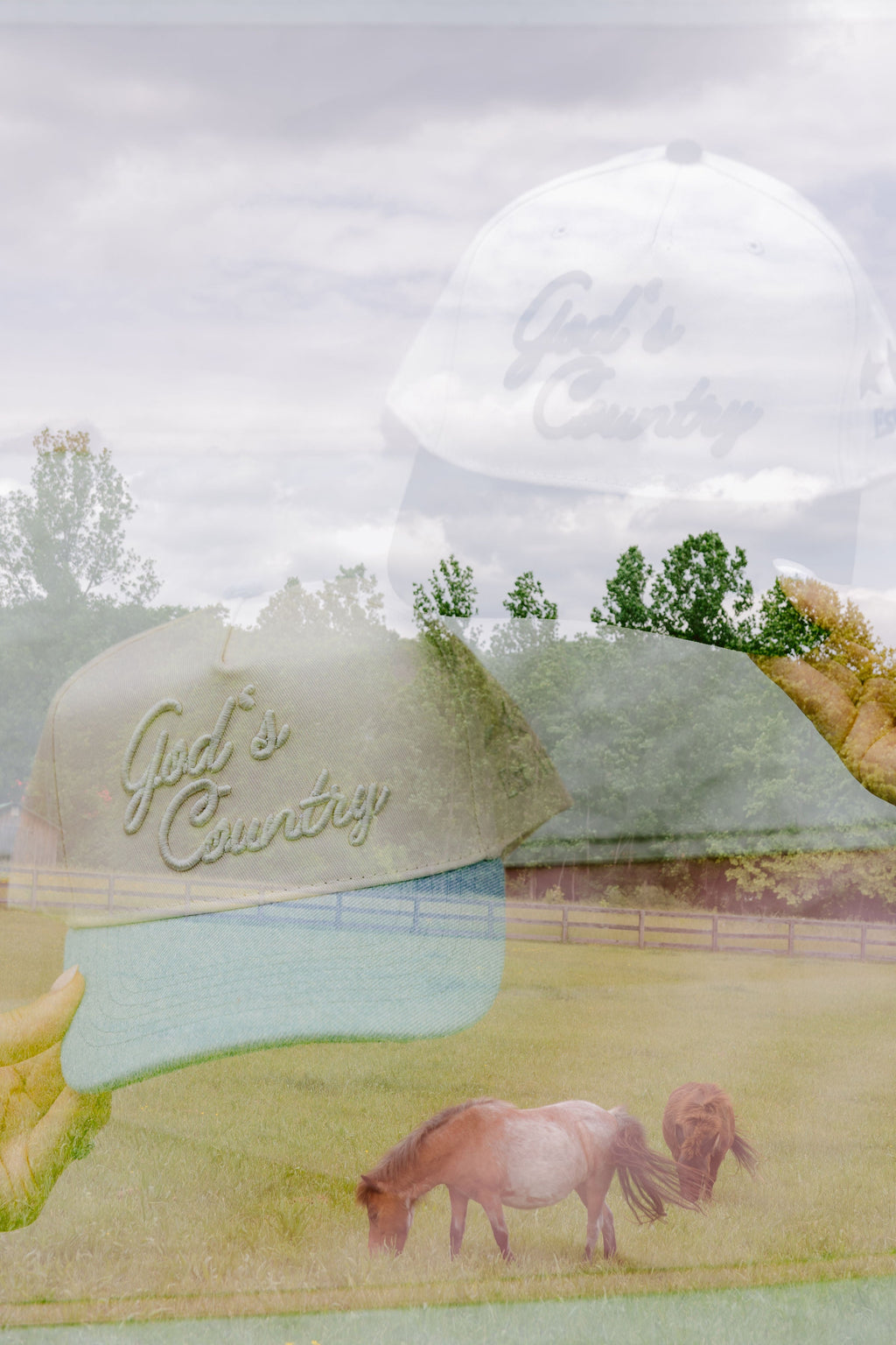 KenzKustomz God's Country - Vintage Trucker Hat - Black