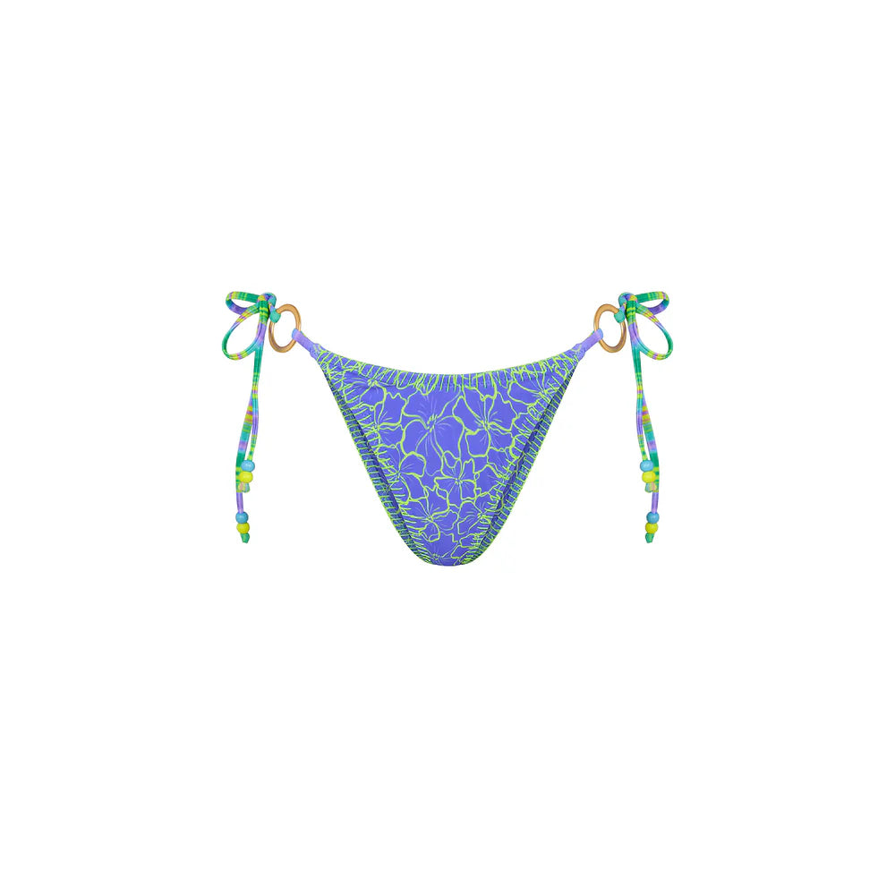 Kulani Kinis Lace Stitch Ring Tie Bikini Bottom - Sugar Wave