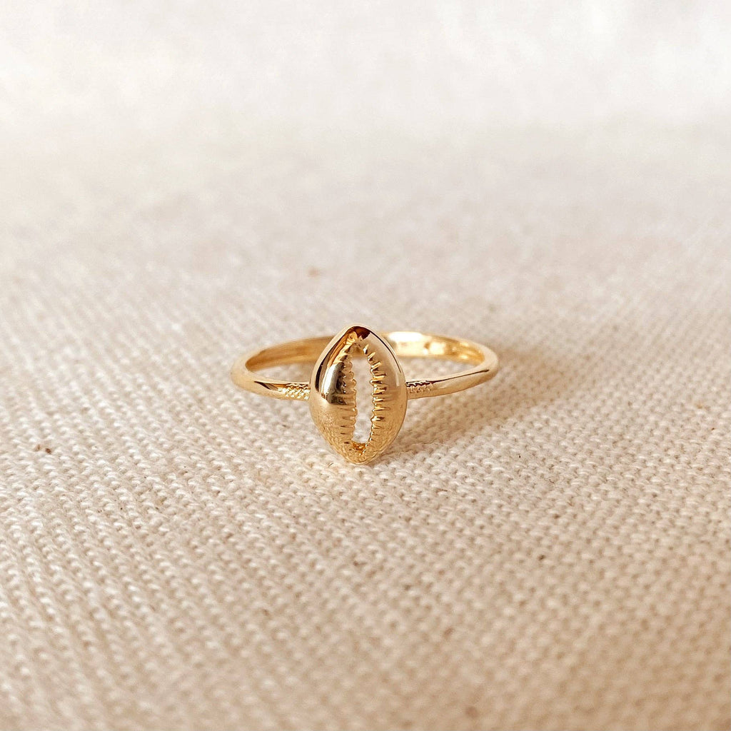 18k Gold Filled Cowrie Shell Ring: 8