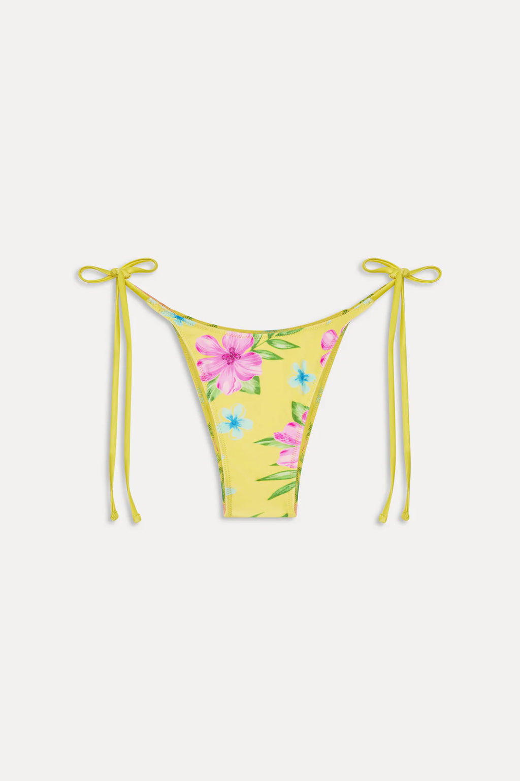 Frankies Bikinis Soleil Beaded Satin Bottom Hibiscus Lemonade