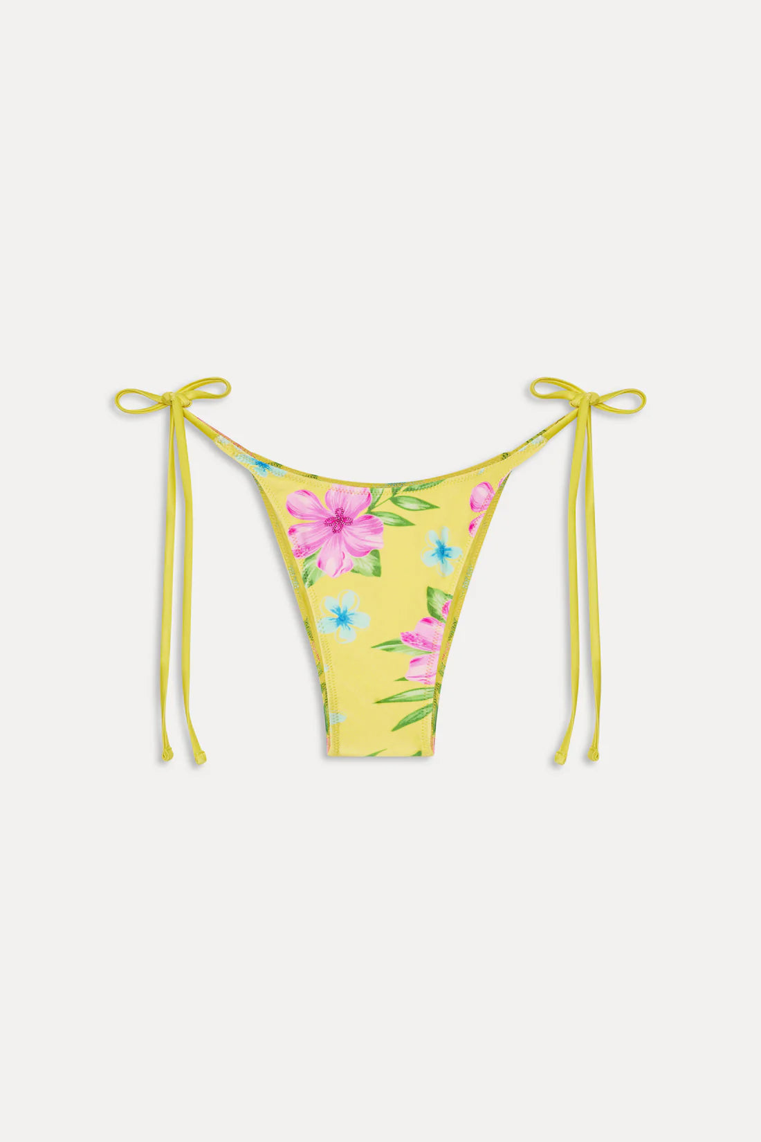 Frankies Bikinis Soleil Beaded Satin Bottom Hibiscus Lemonade