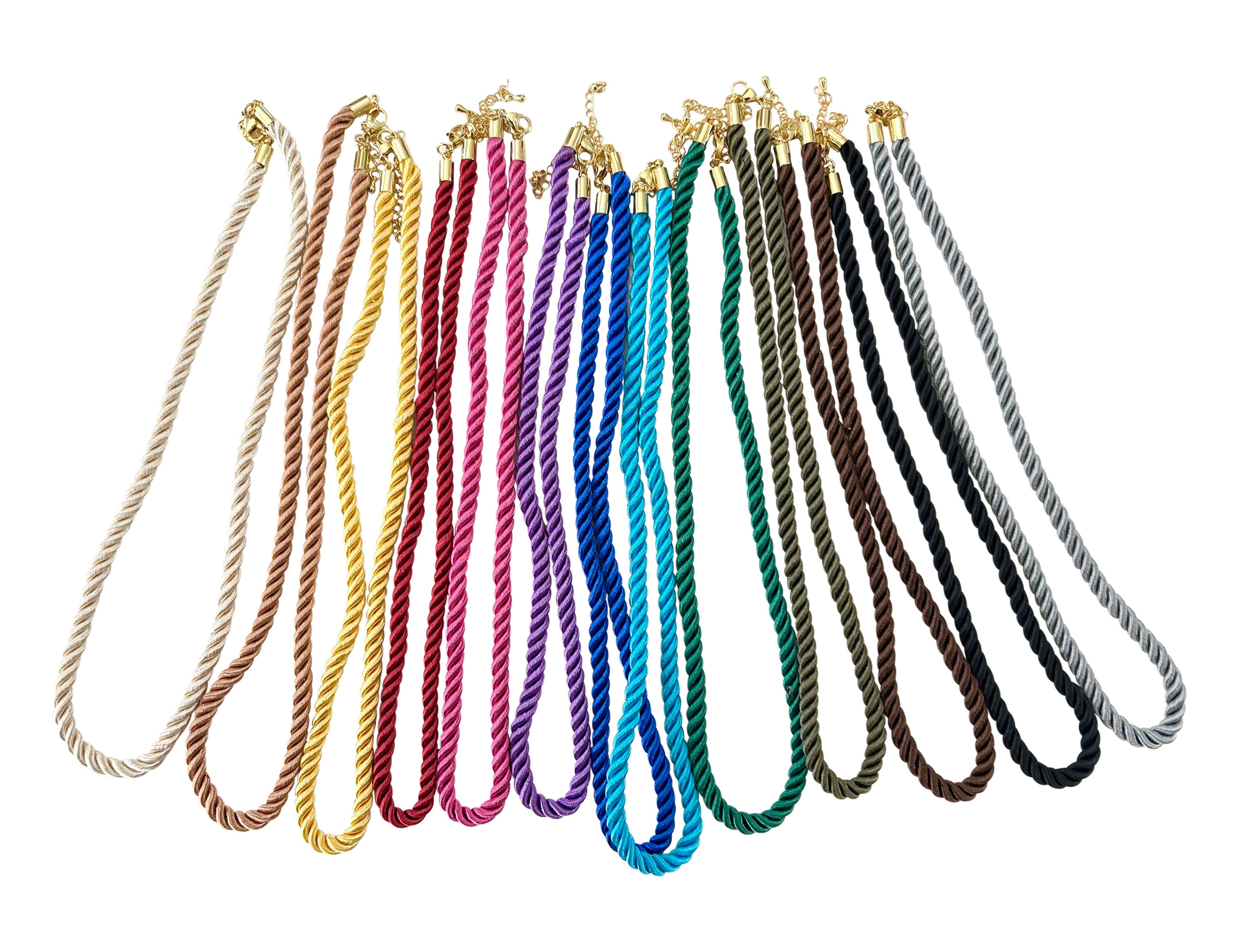 Colored Cord Necklace: Beige
