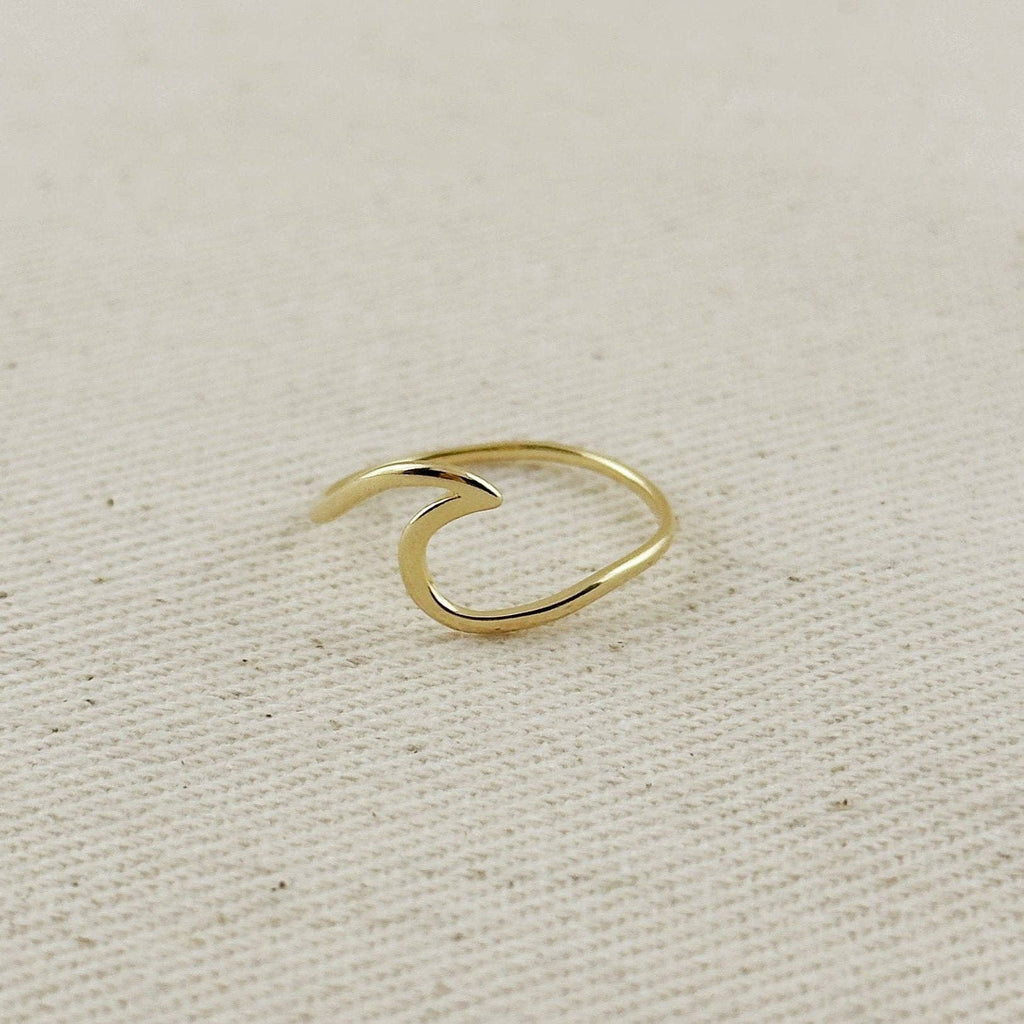 18k Gold Filled Wave Ring: 7.5