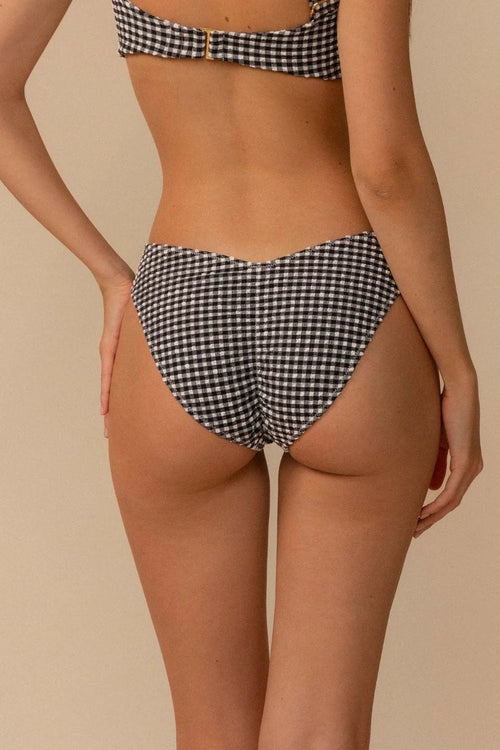 Black & White Gingham Lulu (Zig-Zag Stitch) Bikini Bottom