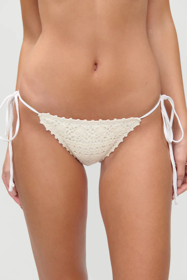 Frankies Bikinis Mackenzie Crochet Bottom Ivory Crochet