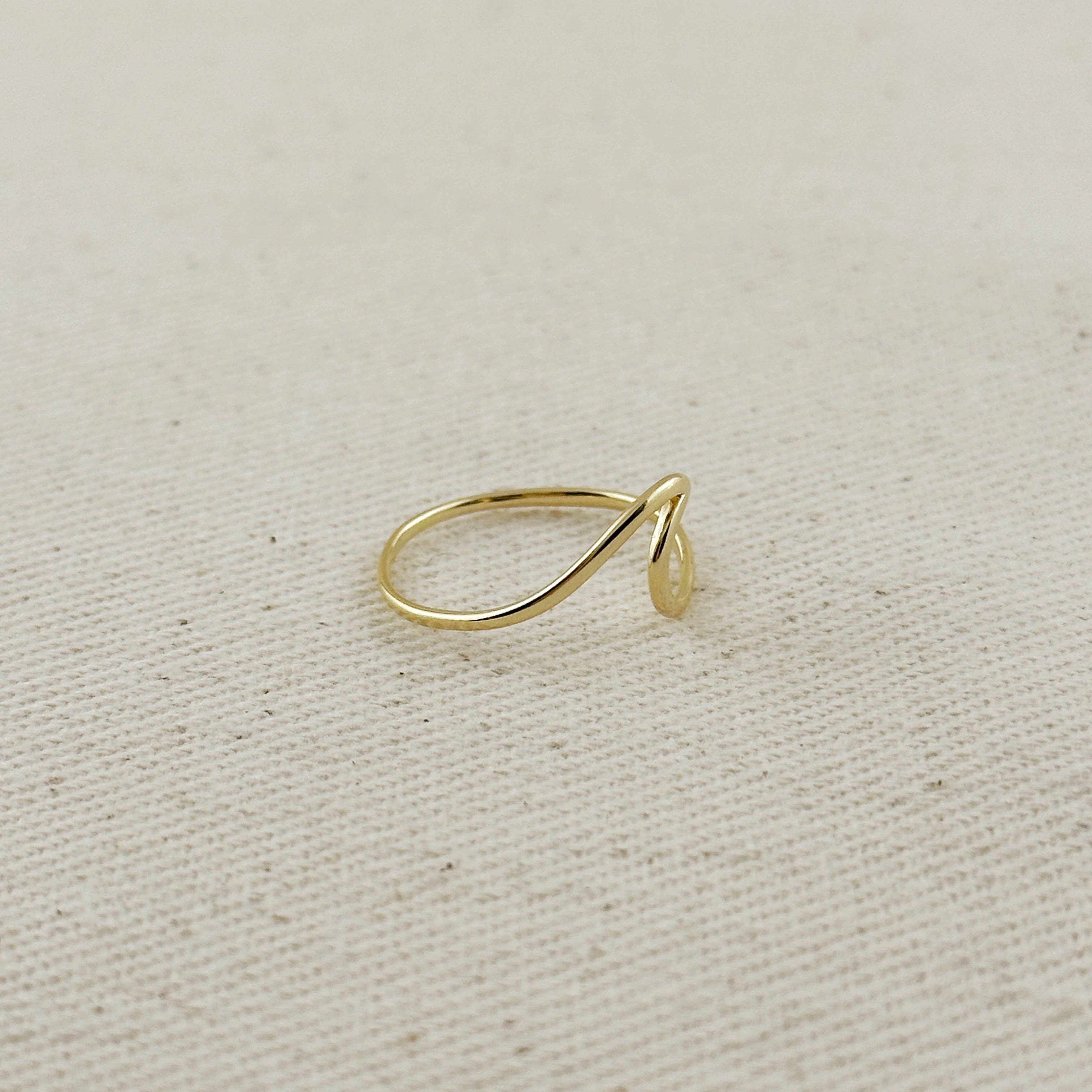 18k Gold Filled Wave Ring: 7.5