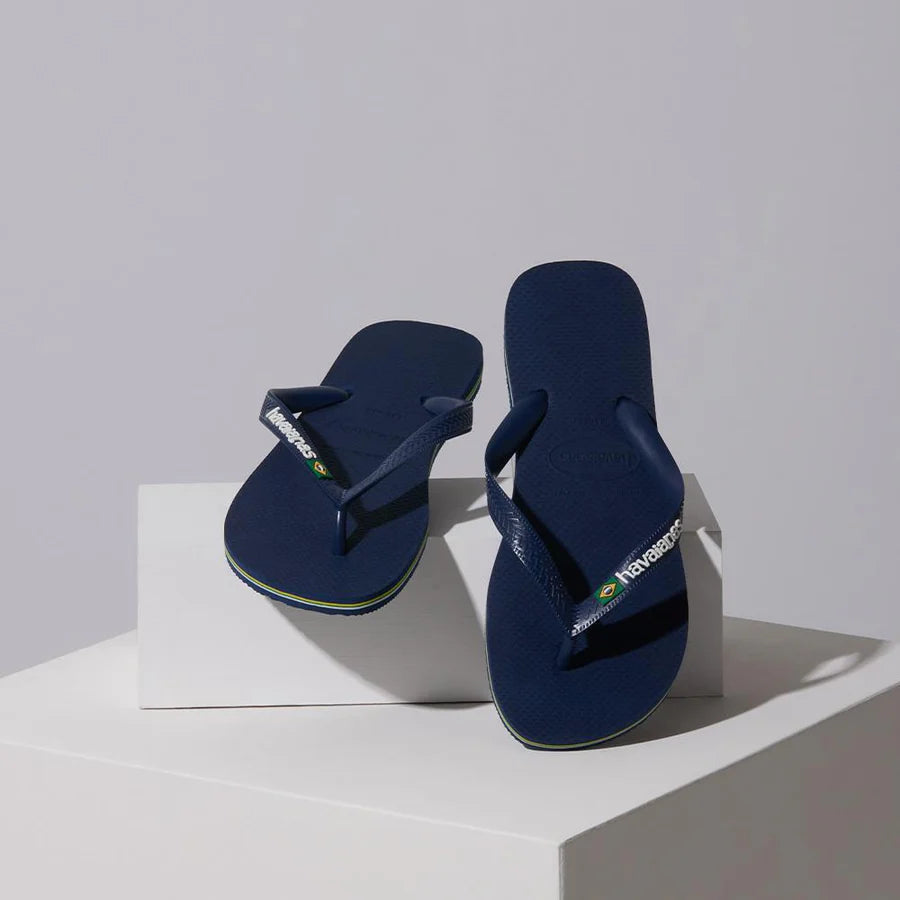 Women's Brasil Logo Flip Flop Navy Blue
