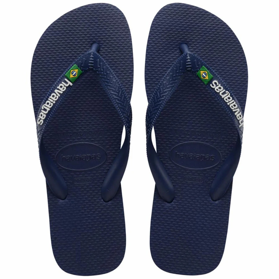 Women's Brasil Logo Flip Flop Navy Blue