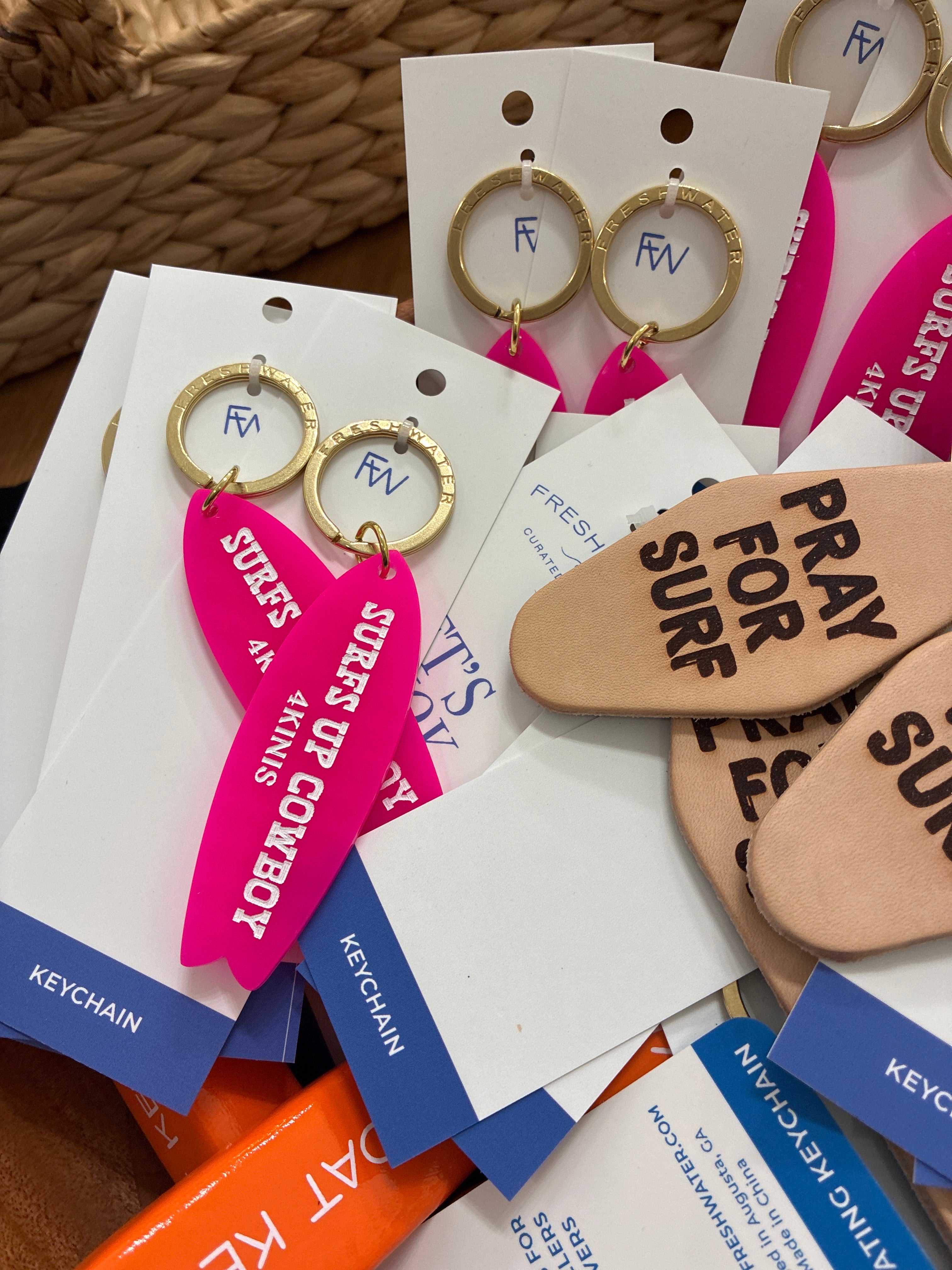 Freshwater curated goods SURFS UP COWBOY key chain