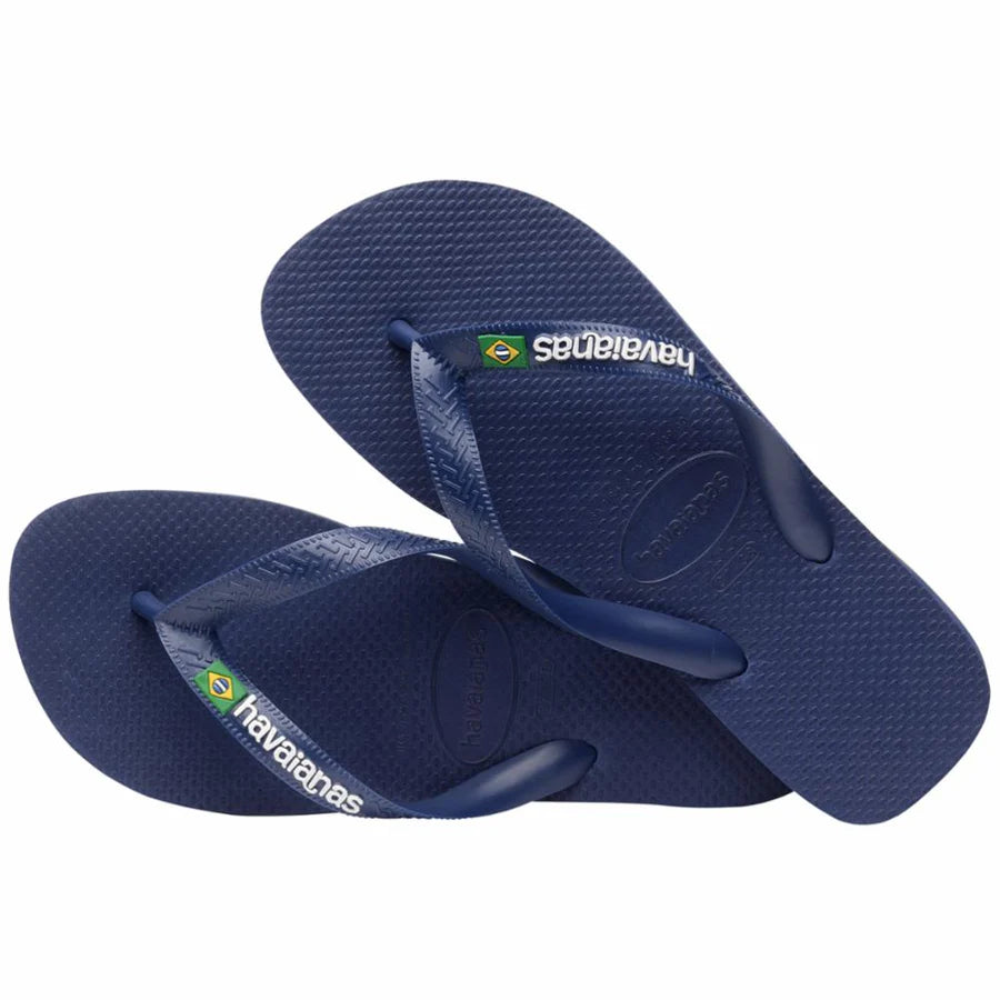 Women's Brasil Logo Flip Flop Navy Blue