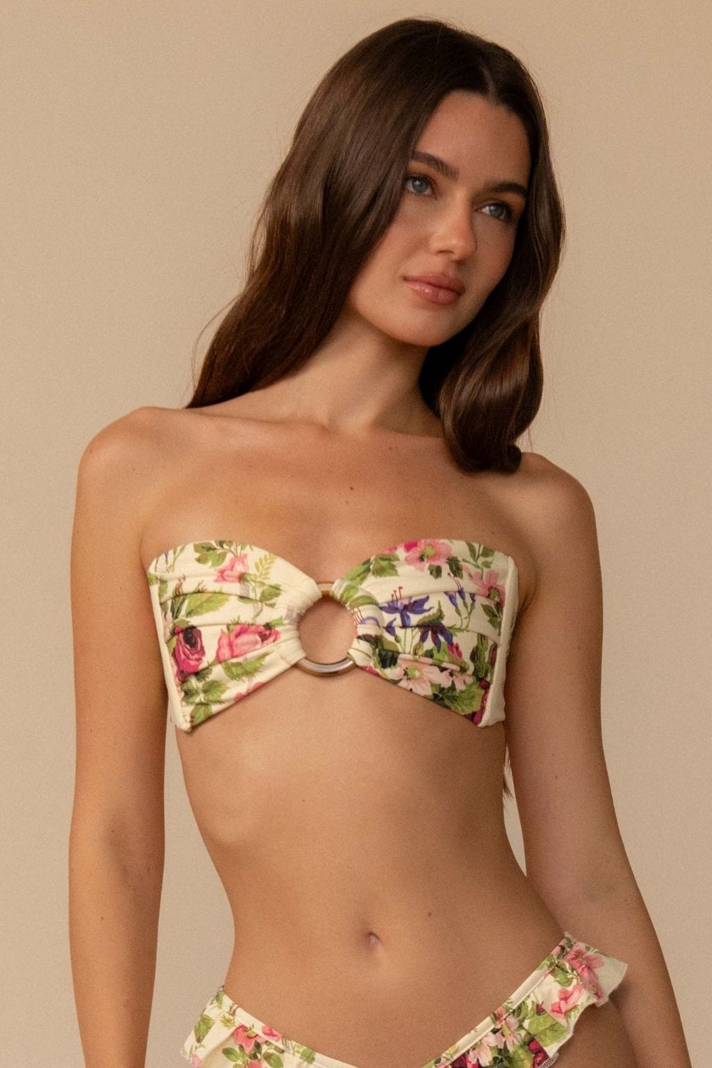 Montce Bouquet Tori Ties Bandeau Bikini Top