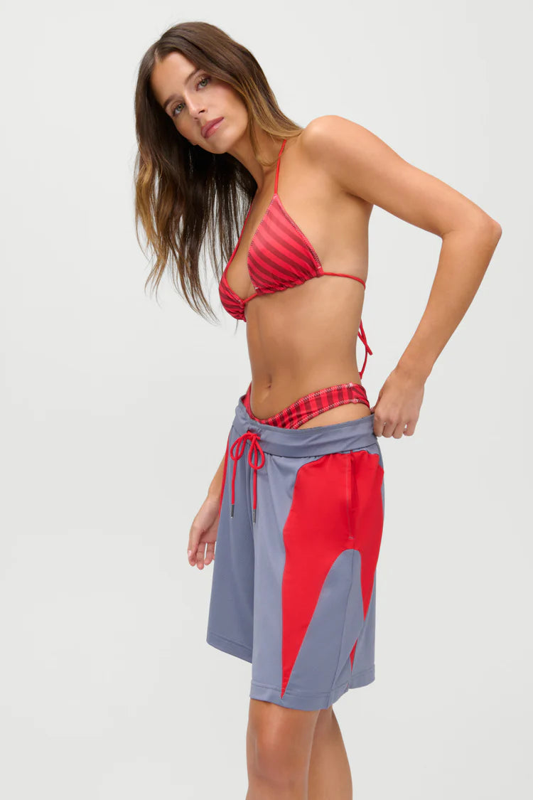 Frankies bikinis x JENNIE RED Spring Stripe Nick Satin Bikini Top