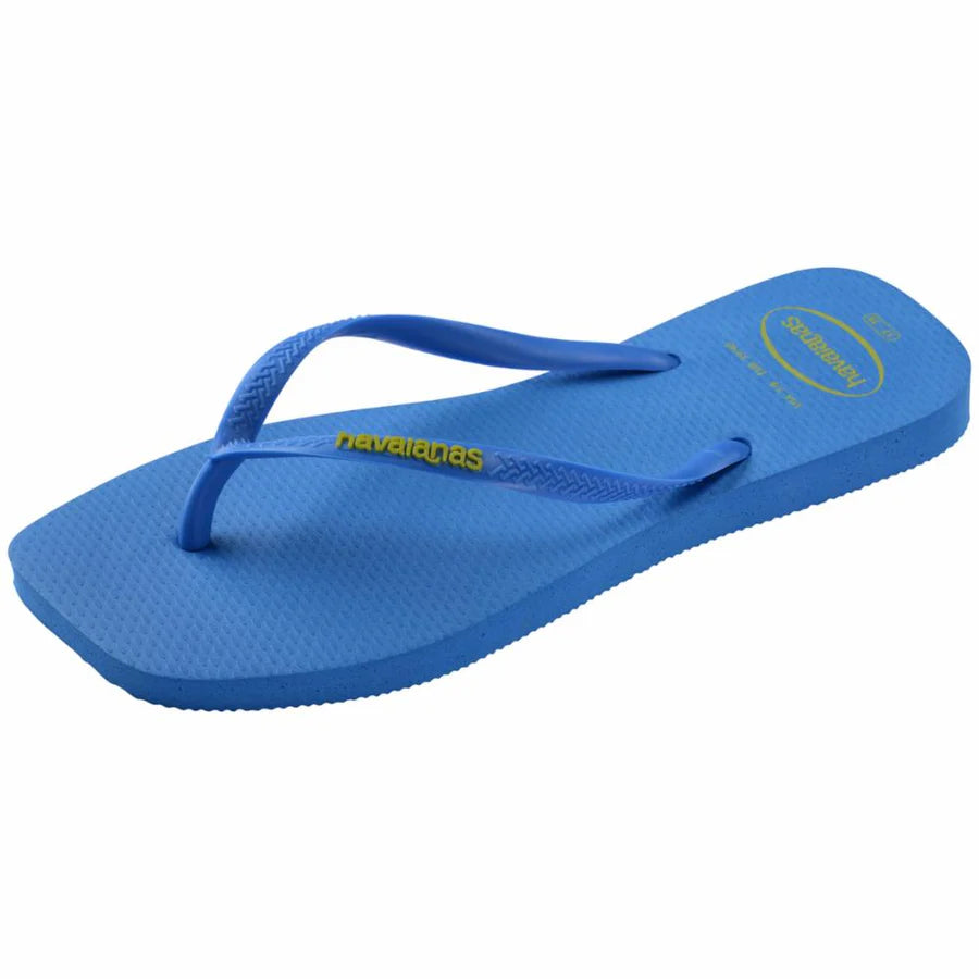 Havaianas Women's Square Flip Flop brilliant Blue and Yellow