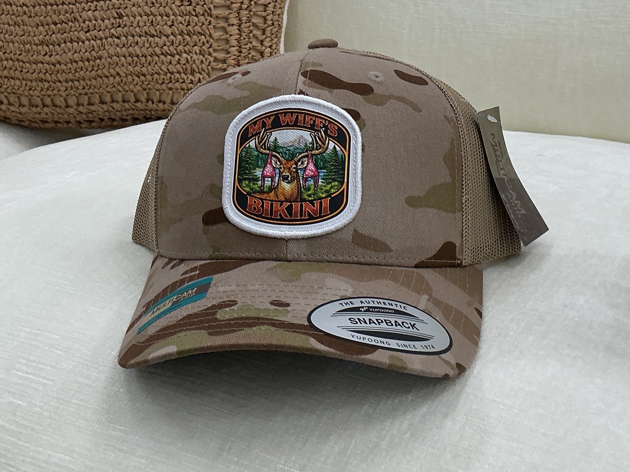 my wife’s bikini trucker men’s hat