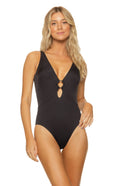 Guria Black Ring V Neck One Piece