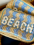 KenzKustomz Beach XL Makeup Bag with Puka Shells - Blue