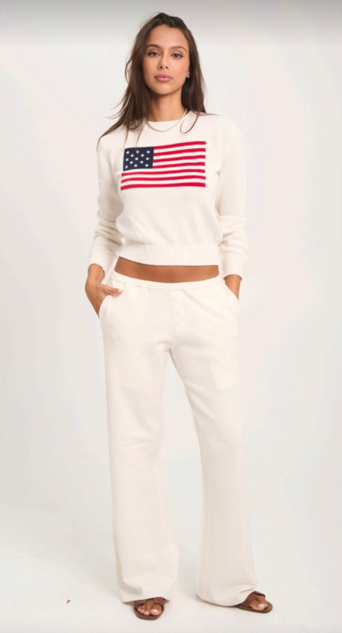 USA Cotton Knit Sweater White