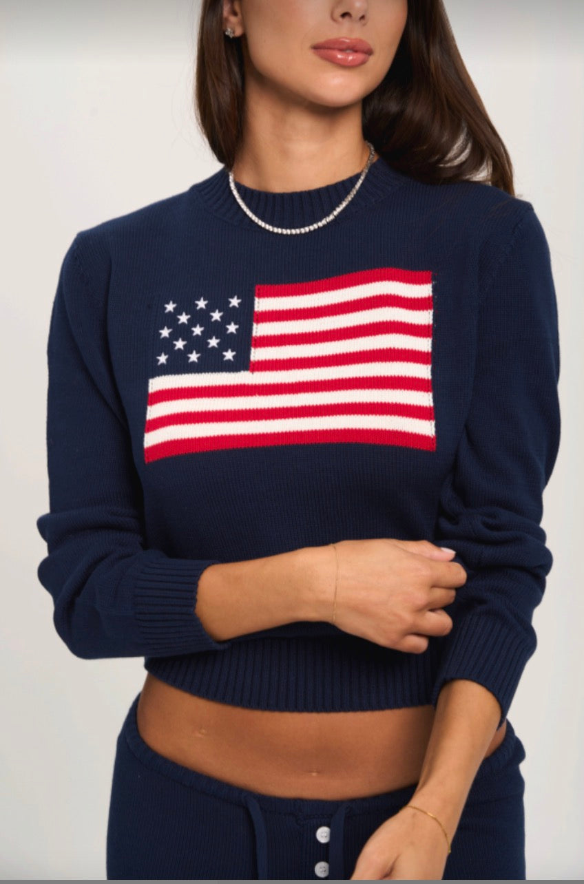 USA Cotton Knit Sweater White