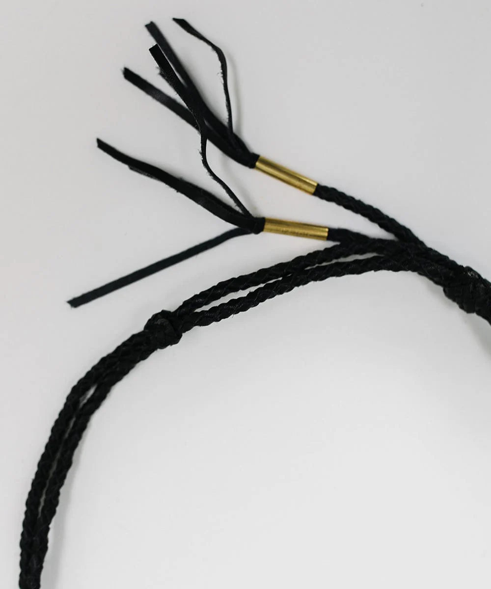 Gigi Pip LASSO BRAIDED LEATHER HAT BAND Black