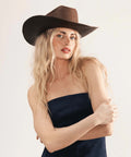 GIGI PIP Carter Straw Cowboy Hat Dark Brown