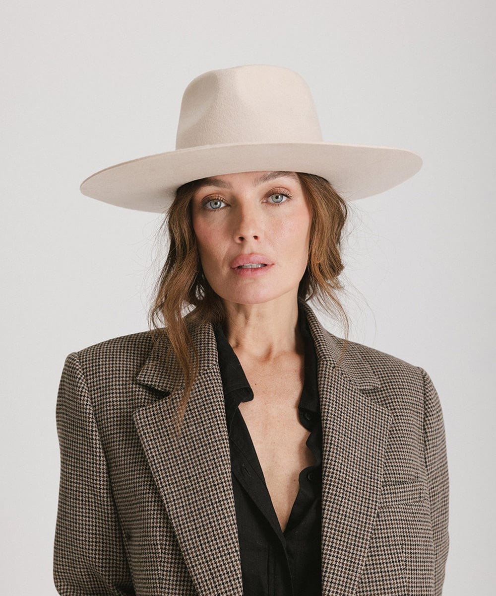 GIGI PIP Wesley Wide Brim Fedora Hat Cream