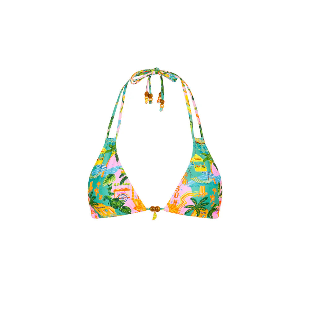 Kulani Kinis Halter Bralette Bikini Top - Sunlit Spritz