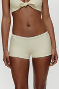 Frankies Bikinis Caster Terry Bottom Cheeky Boy Shorts- Lemon