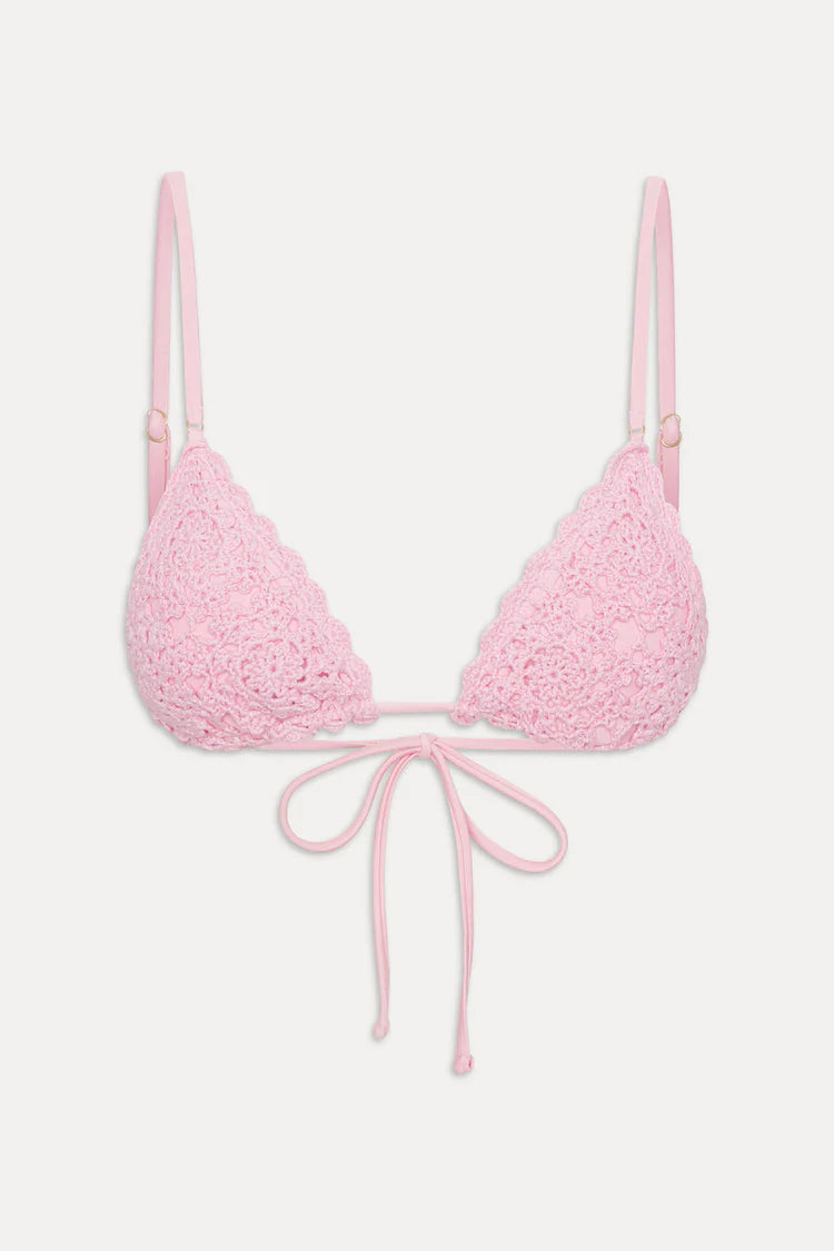 Frankies Bikinis Elena Crochet Top - Blush