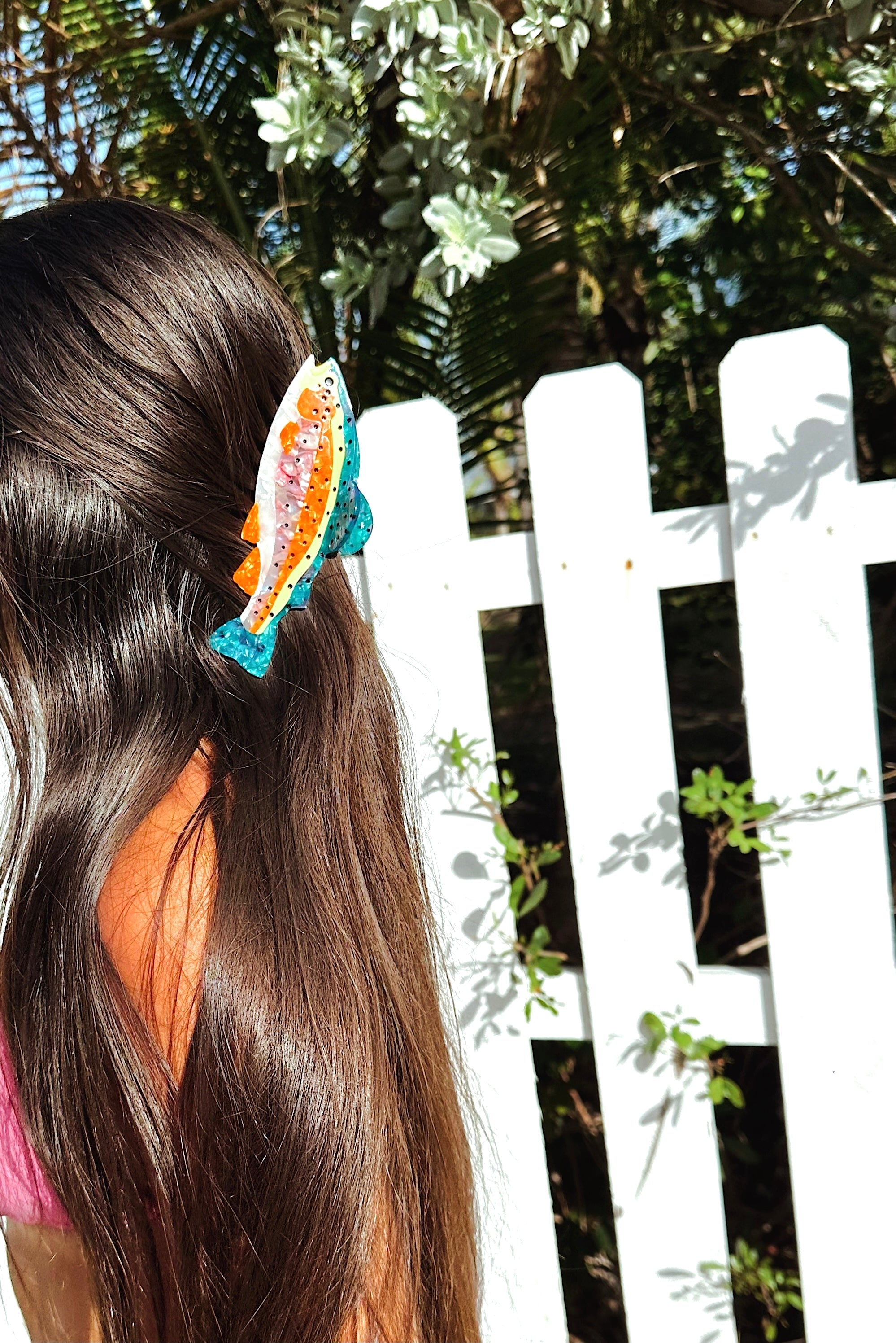 Rainbow Trout Fish Hair Claw Clip 🎣