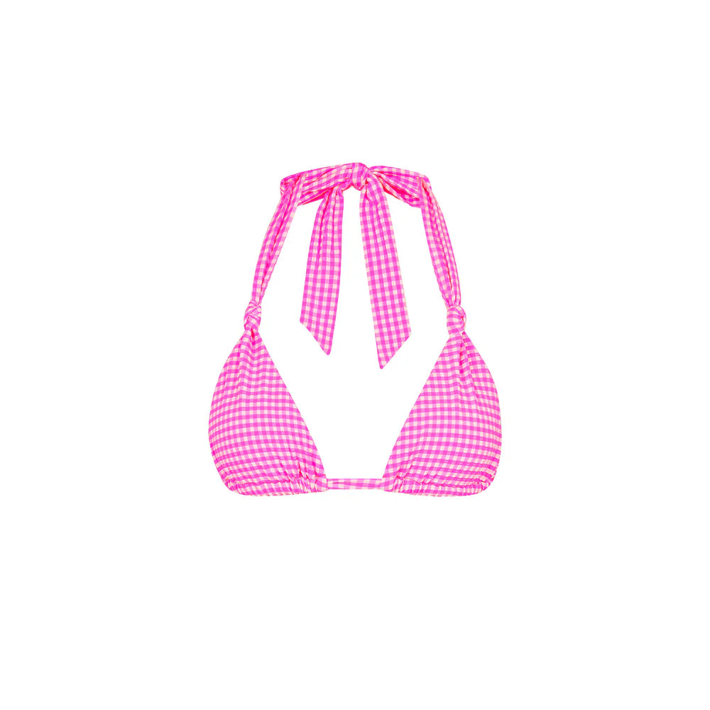 Kulani Kinis Soft Knot Halter Bikini Top - Pink Diva