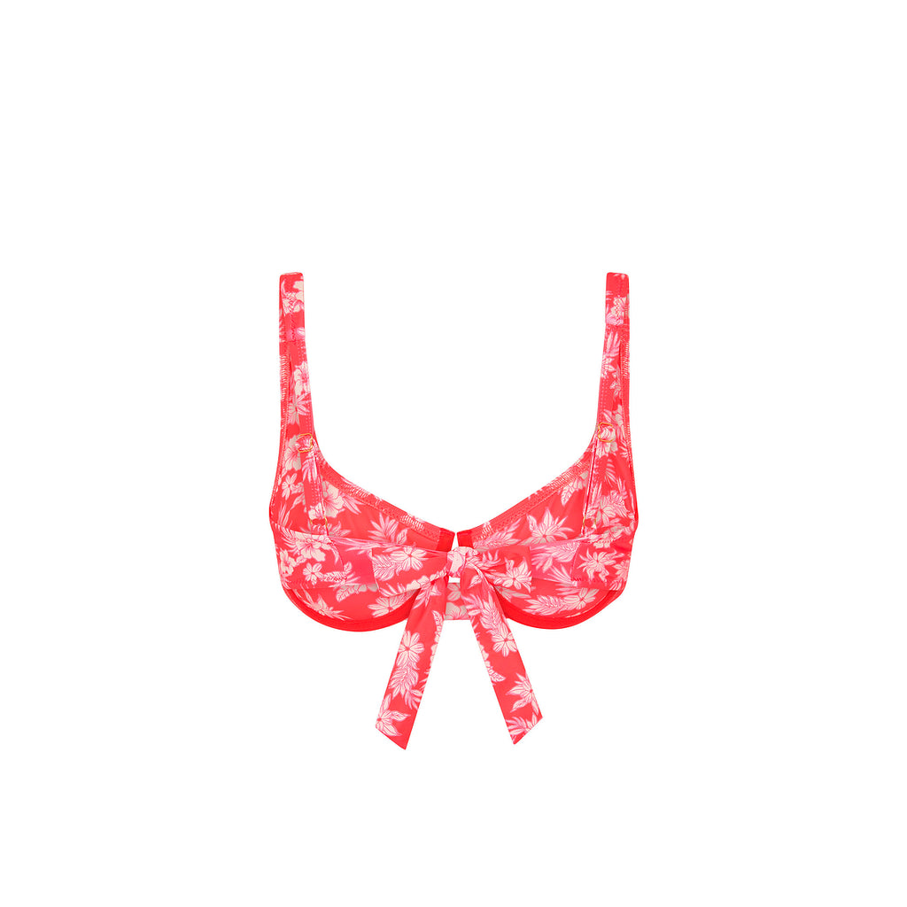 Kulani Kinis Underwire Tie Back Bikini Top - Island Punch