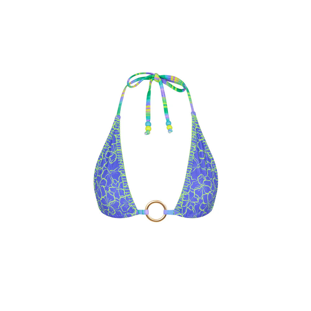 Kulani Kinis Lace Stitch Ring Halter Bikini Top - Sugar Wave
