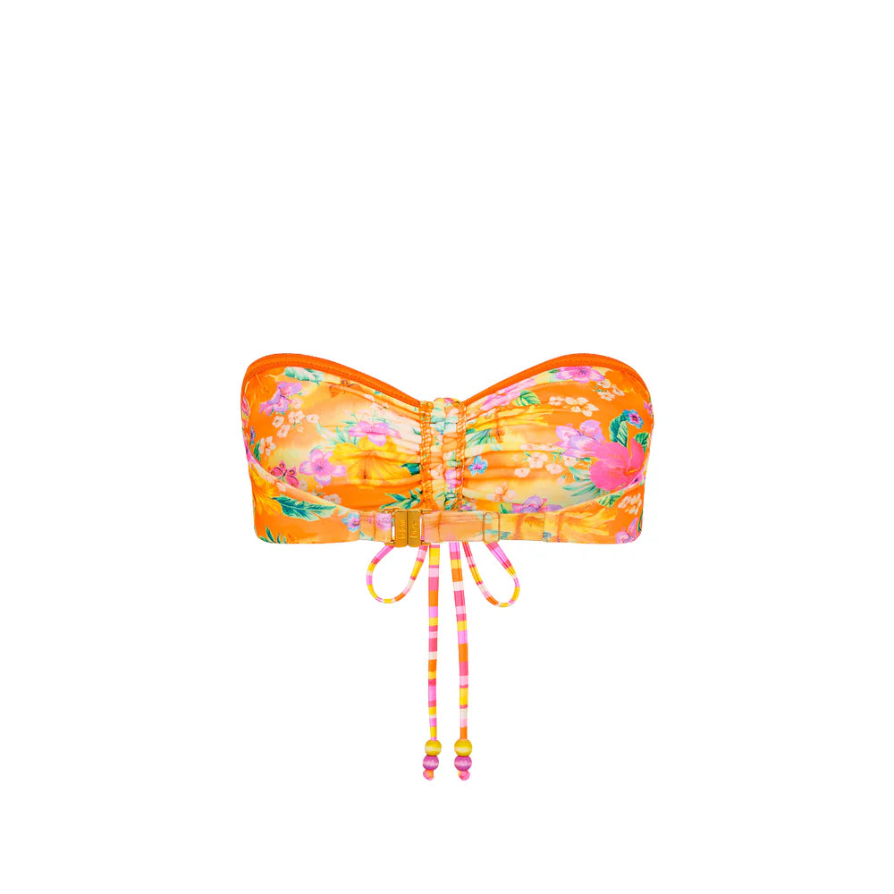 Kulani Kinis Ruched Tie Bandeau Bikini Top - Peachy Pocket