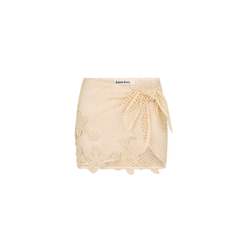 Kulani Kinis Applique Crochet Sarong - Sunset Shell