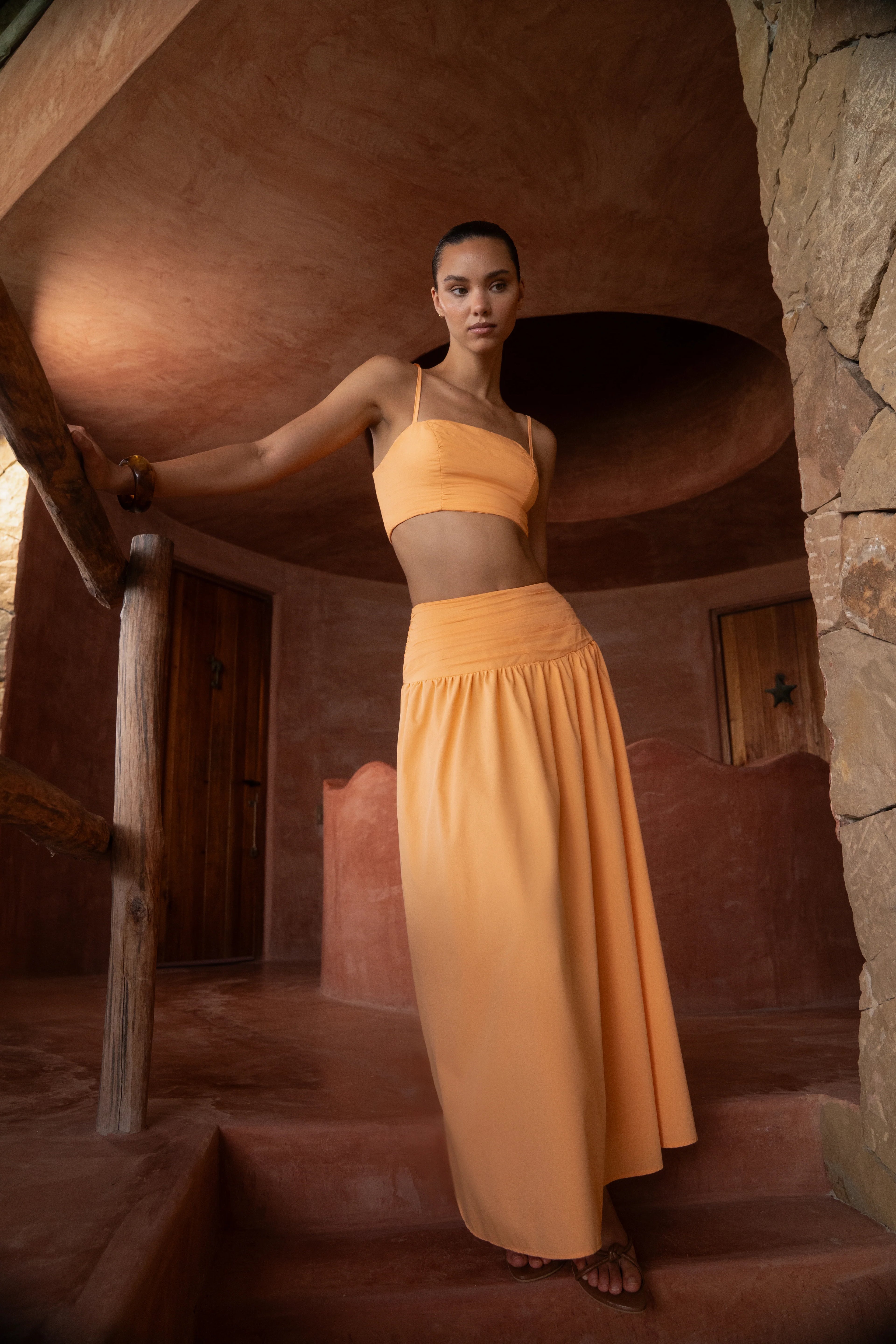 Peixoto ROWAN MAXI SKIRT apricot