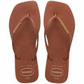 Havaianas Women's Rust/Brown Slim Square Logo Popup Flip Flop