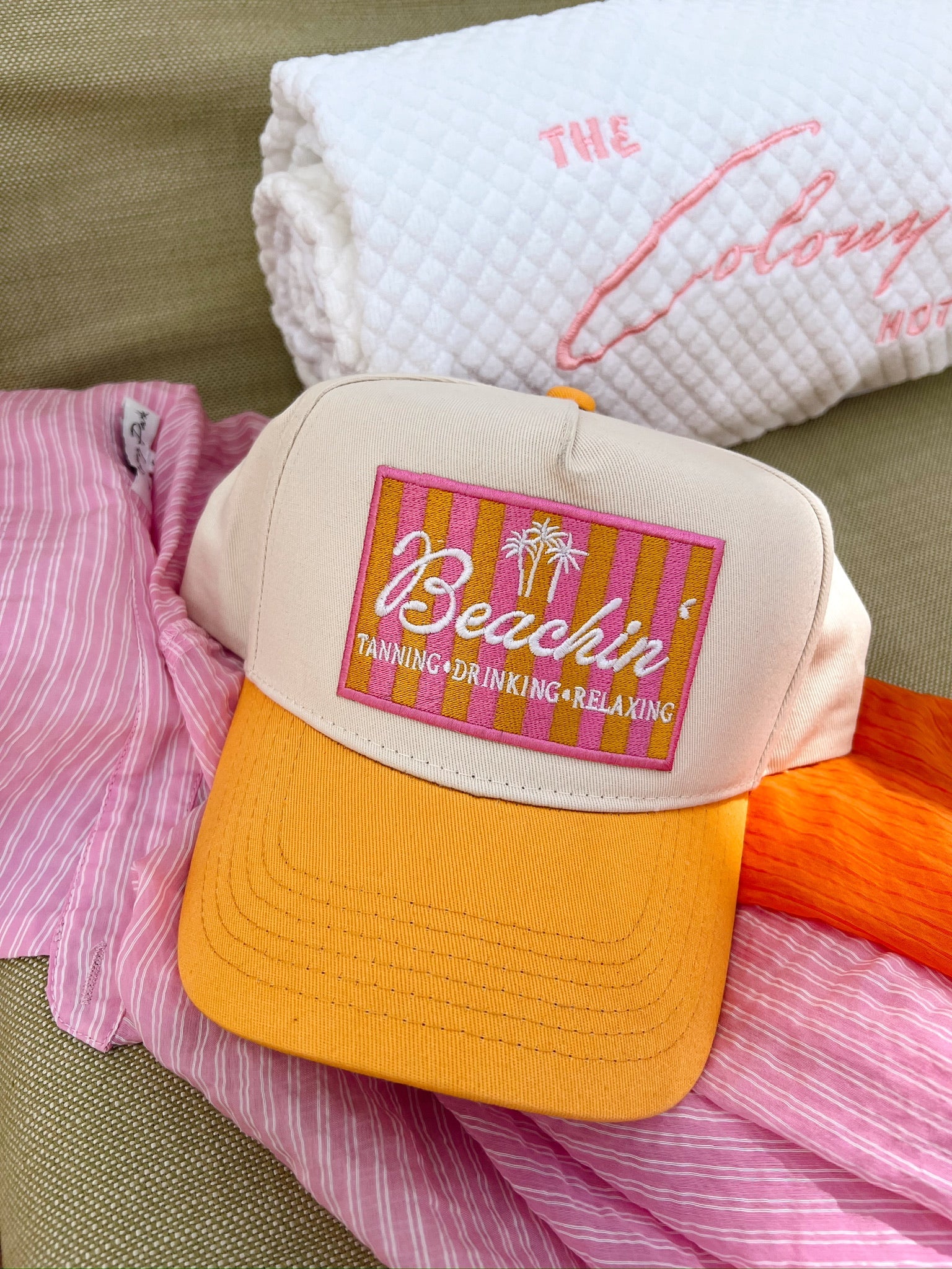 KenzKustomz Beachin' - Vintage Trucker Hat - Orange