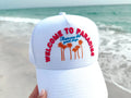 KenzKustomz Welcome to Paradise - White Vintage Trucker Hat