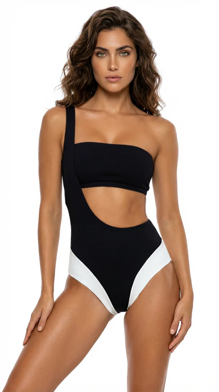 Maxine Gia Black/White Signature One Piece