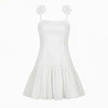Audrey flower white Mini Dress