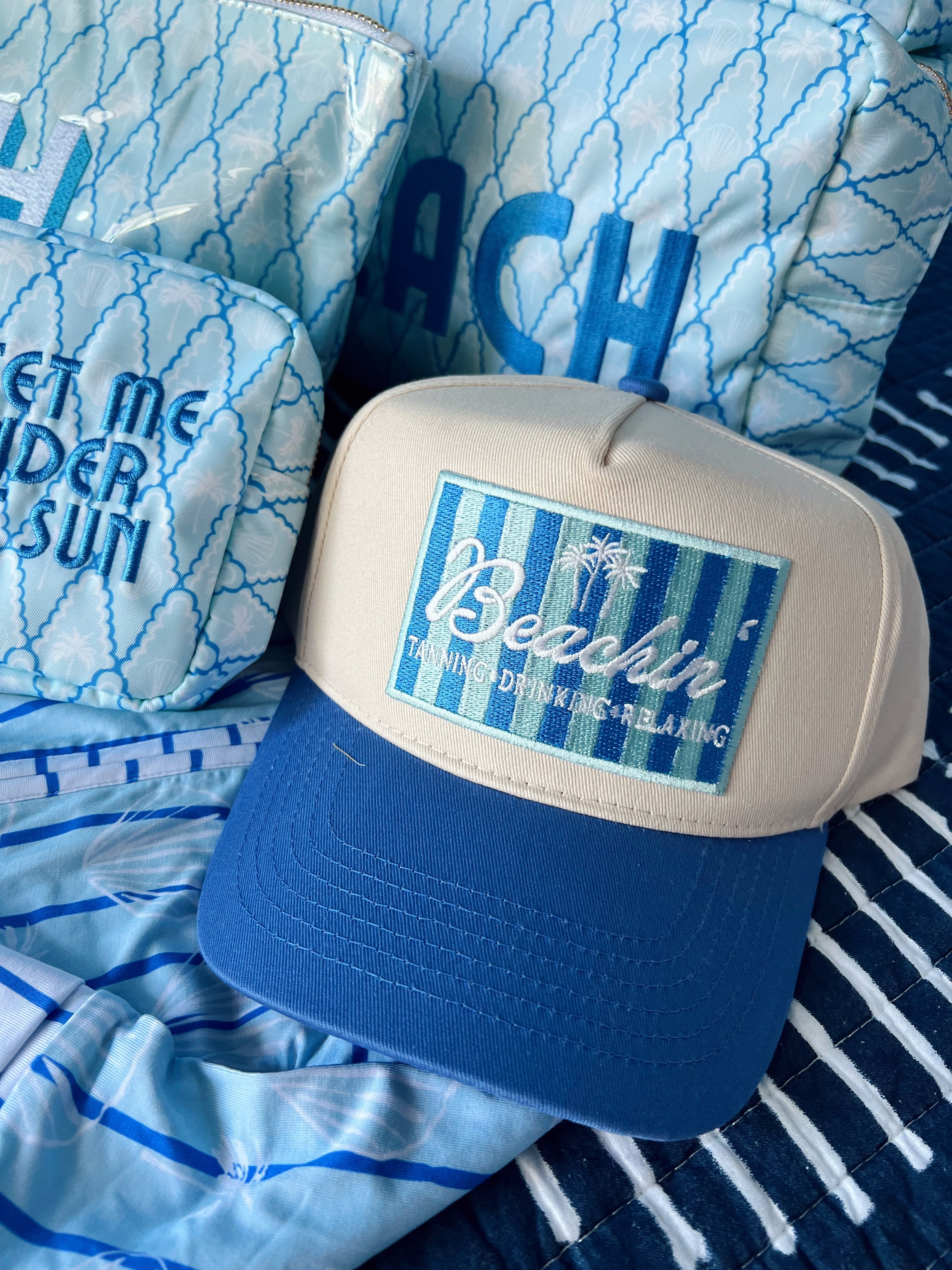 KenzKustomz Beachin' - Vintage Trucker Hat - Periwinkle