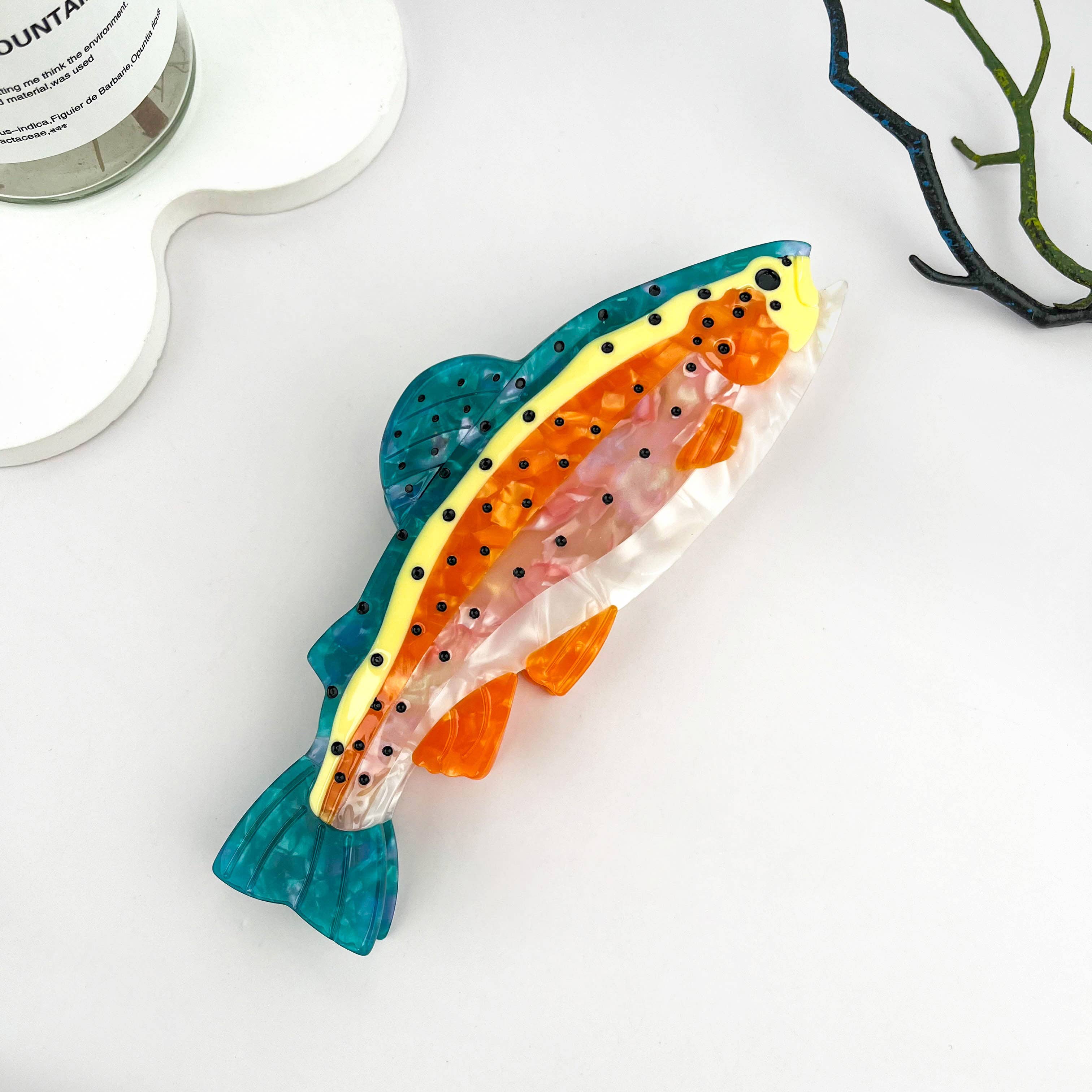 Rainbow Trout Fish Hair Claw Clip 🎣