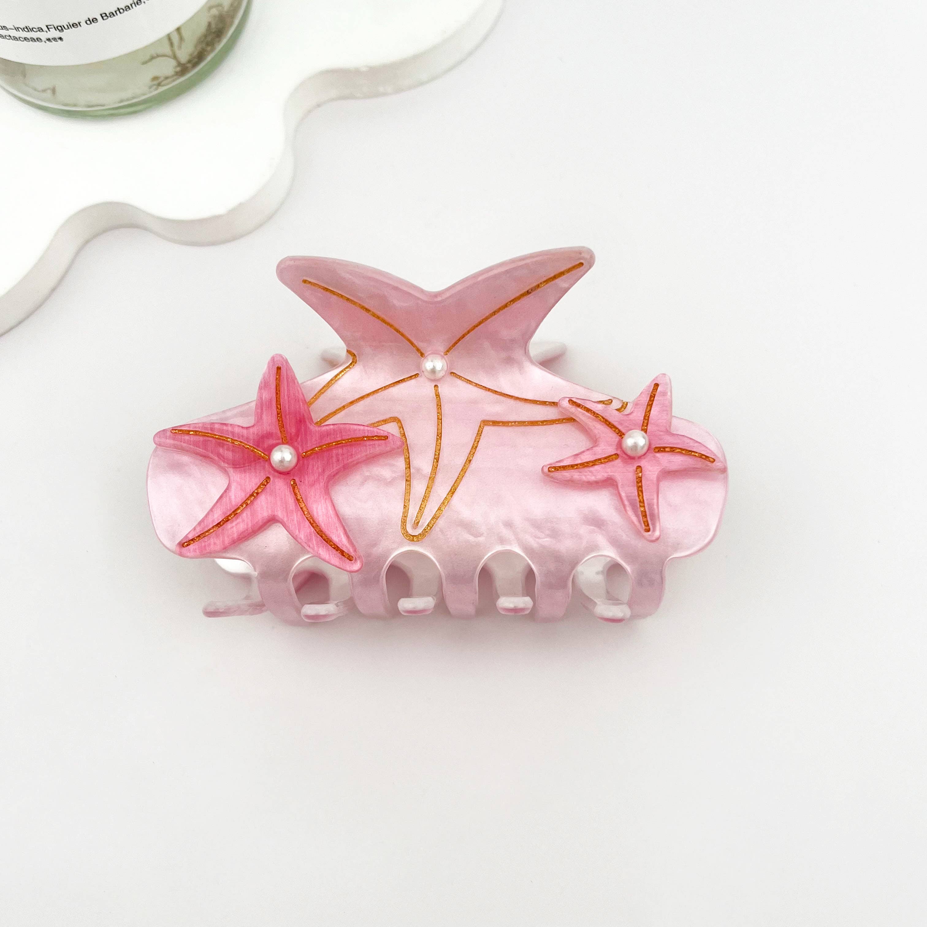 Iridescent Pearl Starfish Hair Claw Clip – Ocean Fantasy: Purple / Small