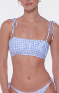 Silas Bikini Top Blue Cloud Gingham